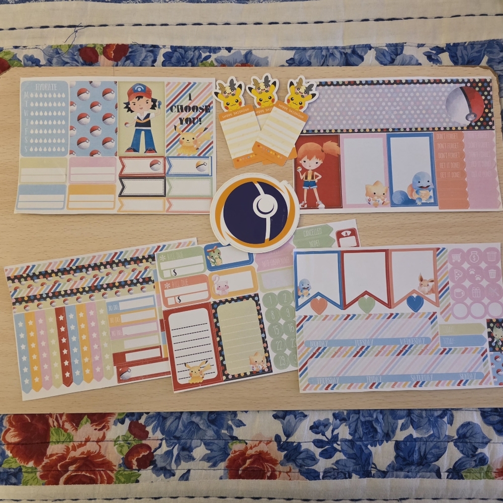 Pokemon planner/journaling sticker kit